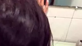 He pounds my tight ass hard in the bathroom, making me scream with pleasure.