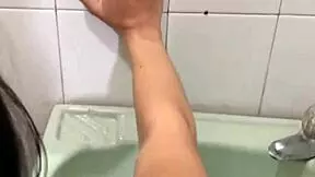 He pounds my tight ass hard in the bathroom, making me scream with pleasure.