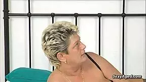 Blonde granny in lingerie gets pounded by toyboy