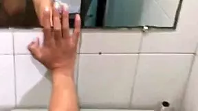 He pounds my tight ass hard in the bathroom, making me scream with pleasure.