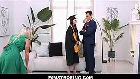 Petite stepdaughter orgasms with stepdad