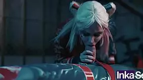 Superman saves the world by introducing Harley Quinn's bat through her ass in gym parody