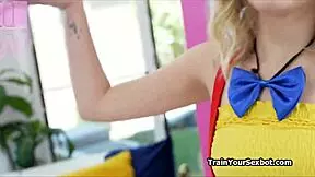 Grandpa tests his new petite robot companion for daily tasks