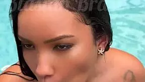 fucking that hot japanese in the pool, cum inside