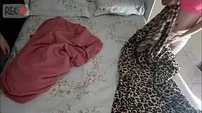 Old man shares bed with visitor