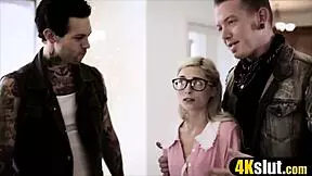 The Deflowering Of Cute Piper Perri With Rough Double Penetration, Assfucking, And Blowjob