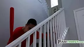 Holiday family hump threesome