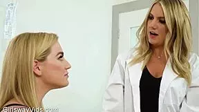 horny lesbian nurse licks pussy