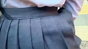 peruvian schoolgirl lets herself be recorded twice students interact in school backyard and after classes in her room with uniform