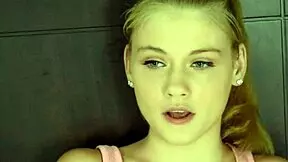 Hannah Hays, an 18-year-old 12th grader, models in uniform while sucking in POV session.