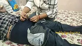 young step sister performs oral in front of friends