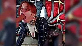 red-haired cosplayer's sensual orgasm