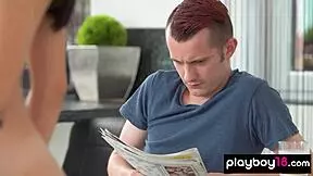 dude gets his petite 18+ girlfriends alyssa bounty fresh pussy for breakfast