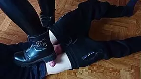Girls in boots dominate with foot fetish hardcore