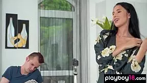 dude gets his petite 18+ girlfriends alyssa bounty fresh pussy for breakfast