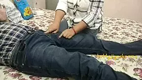 young step sister performs oral in front of friends