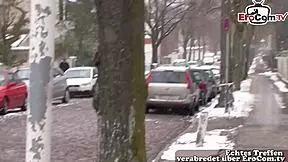 Hey, check out this petite German teen getting talked into sex casting on the street!