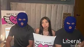 casting petite latina talks to two technicians to check her air conditioning 😏