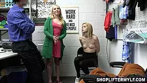 aaliyah love and chloe cherry get fucked by the security officer for shoplifting