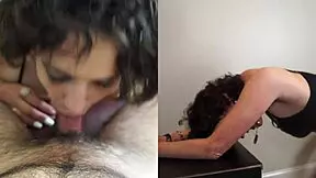 is stepmom bella cruz giving a sloppy blowjob?