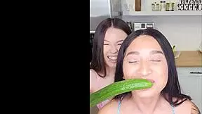 Avery Black & Lulu Chu strip and share Apollo's dick on sofa. Reality Kings group threesome unfolds.