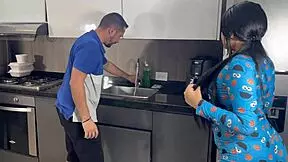 I seduce the plumber in my pajamas because my husband doesnt fuck me every day - mia montiel