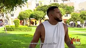 hey, this muscular bodybuilder trainer is fucking the young latina teen with small tits, using toys and ending in hard doggystyle