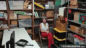 Horny thief get naked for pervert officer angel del rey - teen 18+robbers com