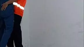 The cleaning guy got seduced by the nurse and fucked her rough in the office hallways 😈