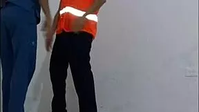 The cleaning guy got seduced by the nurse and fucked her rough in the office hallways 😈