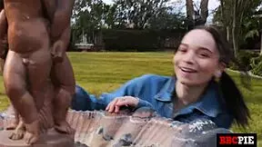 Selina Imai passionately grips every drop of jizz from that big black cock