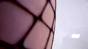 gracie in fishnets slides on my dick pov style
