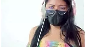 she opens her pussy and inserts a pink dildo, showing how wet it is