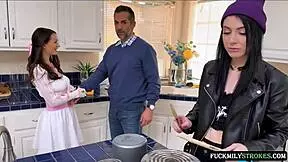 Two stepsisters compete for their stepdad's attention