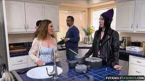 Two stepsisters compete for their stepdad's attention