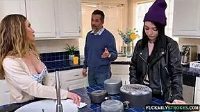 Two stepsisters compete for their stepdad's attention