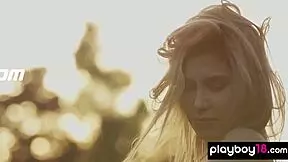 petite ukrainian blondie emily rise teases with strip among cacti