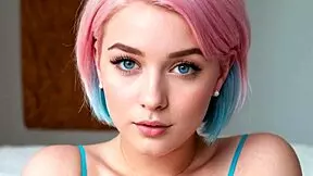 가상 여친 미아 핑크가 침실에서 큰 가슴 엉덩이 노출 플래싱.