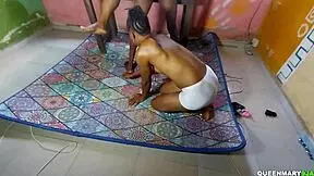 The housemaid jumped in while I was fucking the madam.