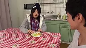 Petite Japanese Step-Sister Gives Virgin Step-Brother First Uncensored Blowjob