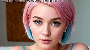 가상 여친 미아 핑크가 침실에서 큰 가슴 엉덩이 노출 플래싱.