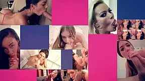 hot nerdy student sucks her tutor's cock in class