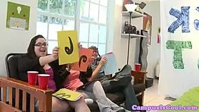 Sweet college coeds intensely fucked in missionary position