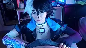 pervy roommate wanted to see my luna snow cosplay so i dominated him 😈