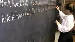 I fucked student Baby Bamy in the ass during private lesson, made her suck my cock under the table.