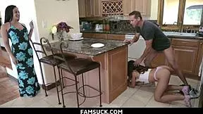 horny little 18+ stepdaughter wants daddy to bang her in kitchen - famsuck 😈