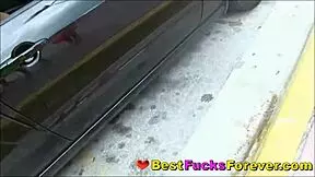 I watched teen friends group fuck the car wash customer