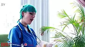 Blue Haired Alternative Nurse Sucks Patient's Big Cock in Hospital Appointment