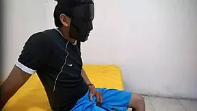 Young guy jerks good cock in aunt's room