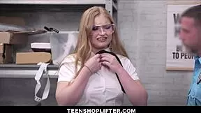 teenshoplifter - hot blonde teen 18+ caught shoplifting makes sex deal with guard in exchange for no charges